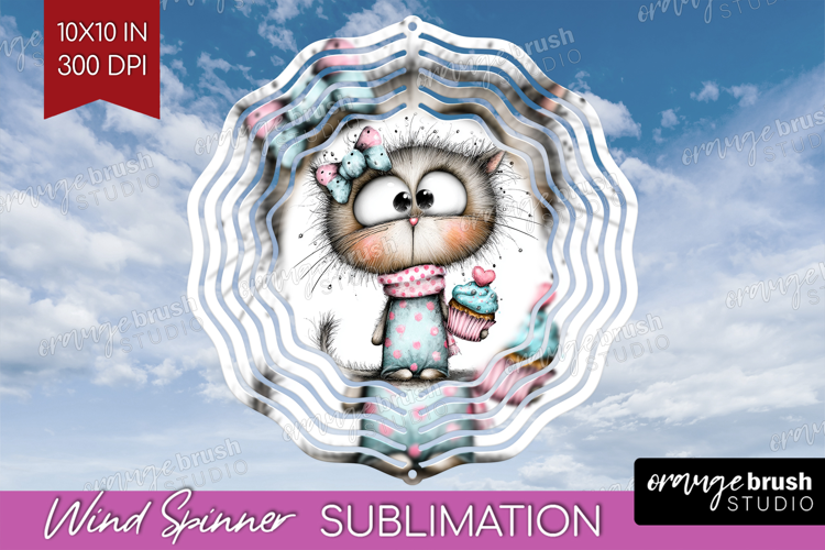 Valentine Wind Spinner Sublimation PNG - Whimsical Animal