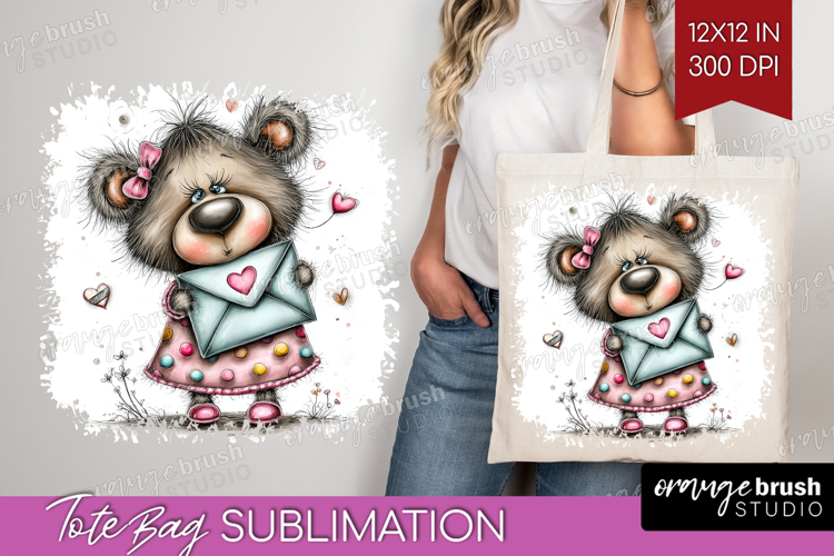 Valentine Tote Bag - Whimsical Animal Tote Bag PNG