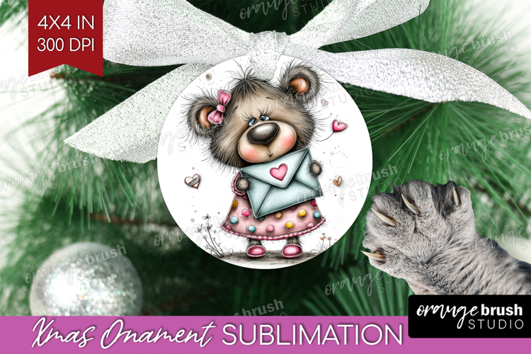 Valentine Ornament PNG - Whimsical Animal PNG Sublimation