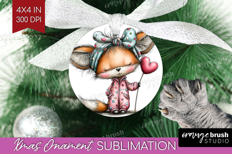 Valentine Ornament PNG - Whimsical Animal PNG Sublimation