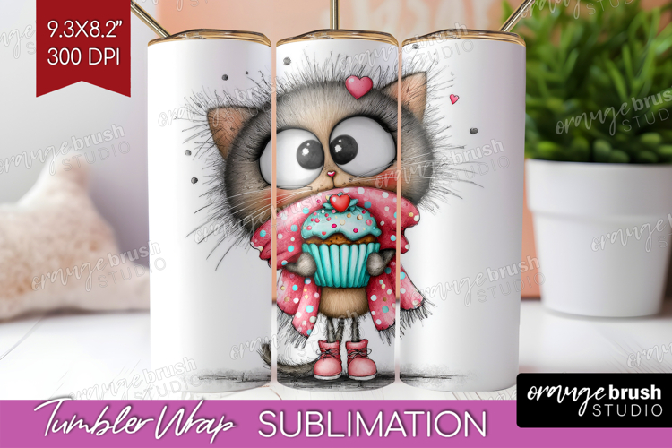 Valentine Tumbler Wrap - Whimsical Animal Tumbler PNG