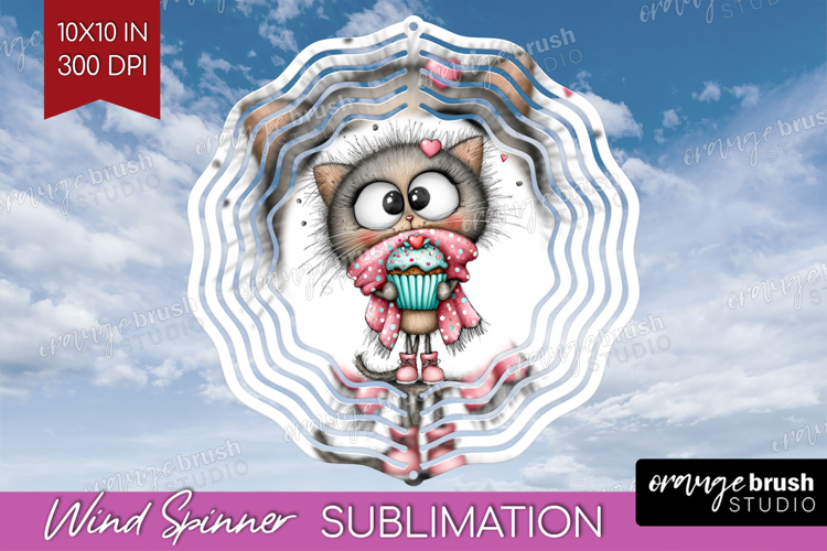 Valentine Wind Spinner Sublimation PNG - Whimsical Animal