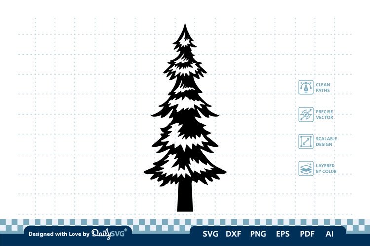 Winter Pine Tree SVG | Winter Christmas Cut File example image 1