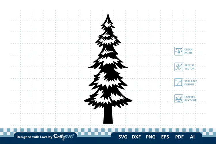 Winter Pine Tree SVG | Winter Christmas Cut File