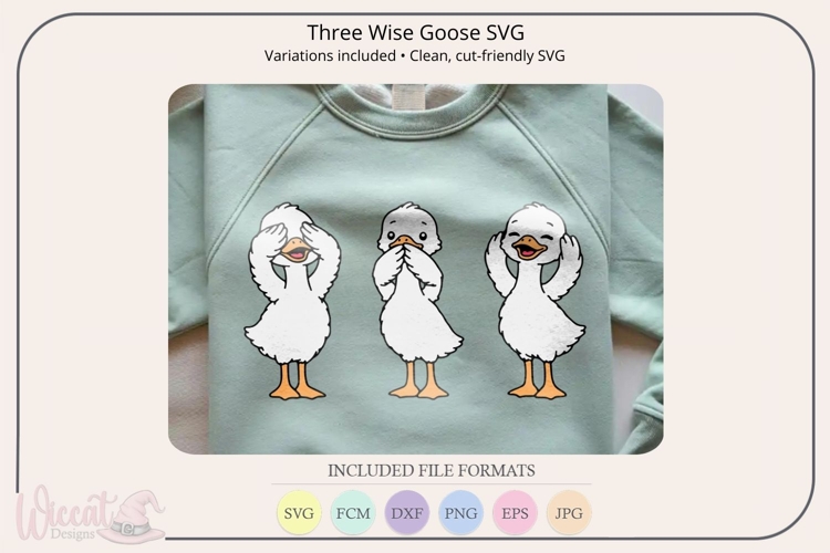 Three Wise Goose SVG Bundle | See Hear Speak No Evil
