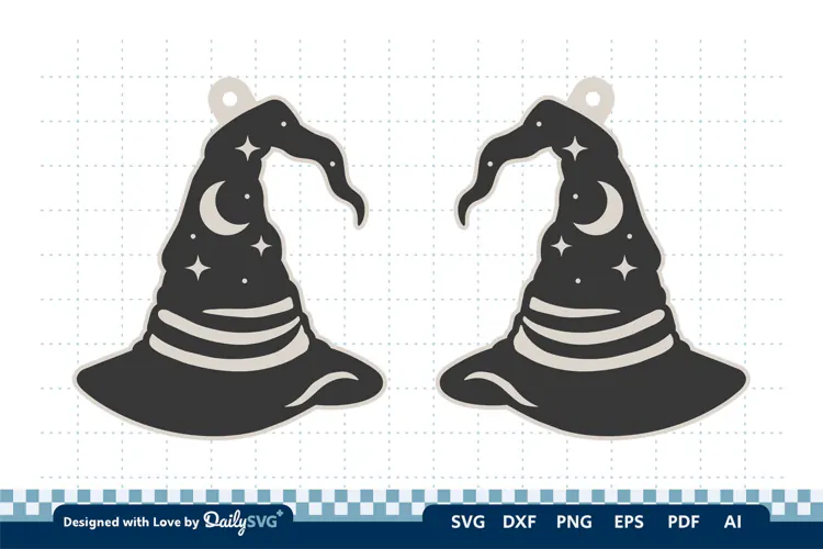 Witch Hat Earring SVG | Halloween Laser Cut Jewelry