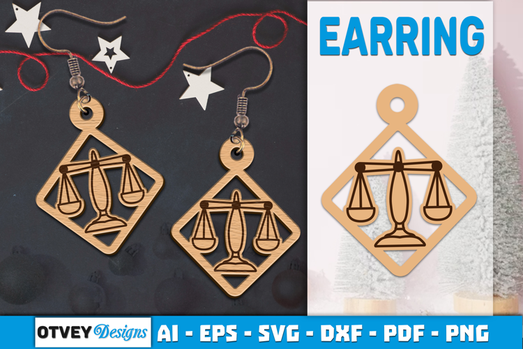 Zodiac Earring Lasercut | Earring Design Lasercut