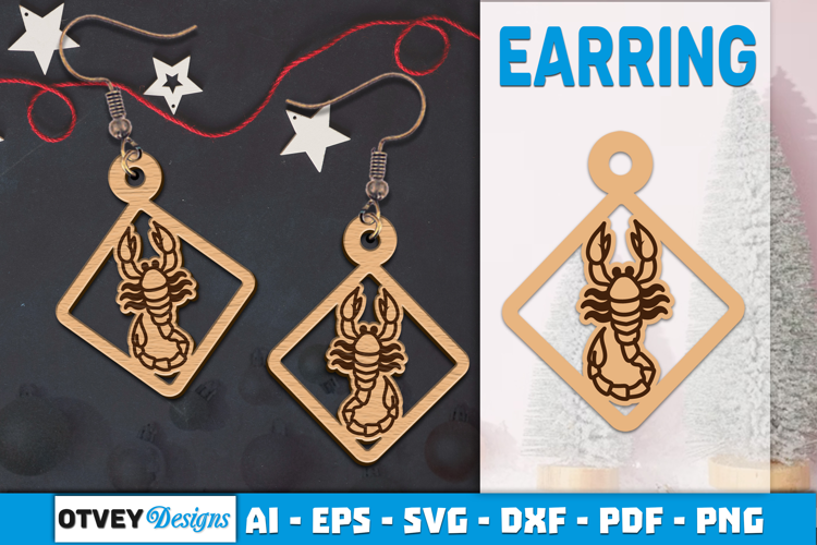 Zodiac Earring Lasercut | Earring Design Lasercut