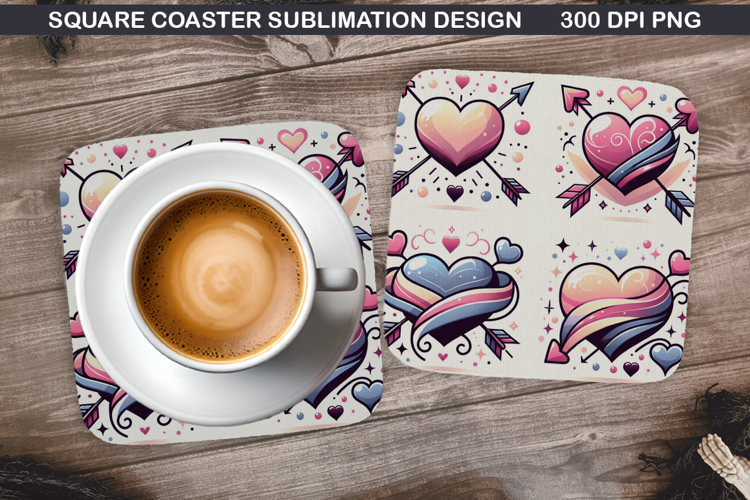 Valentine Coaster Sublimation, Valentine Coaster PNG Design