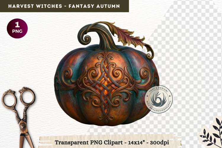 Harvest Witch Clipart Autumn Cottagecore Apothecary PNG RPG example image 1