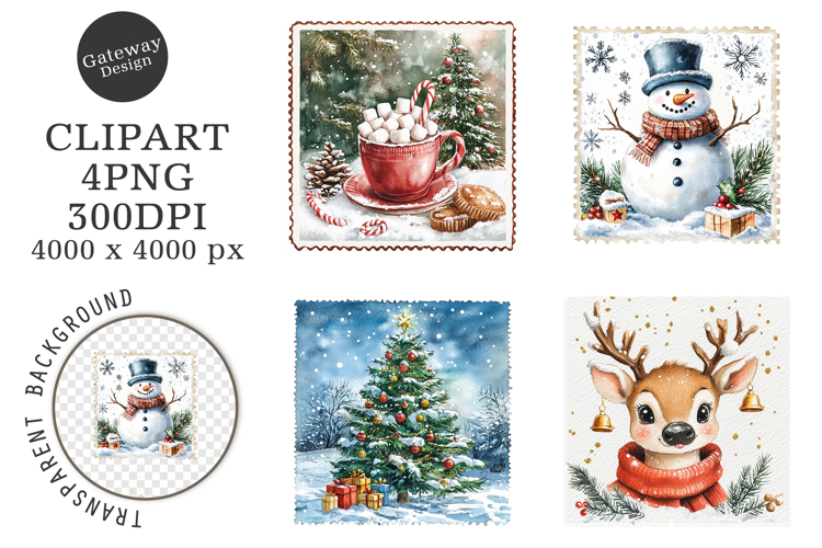 Christmas Stamp Clipart