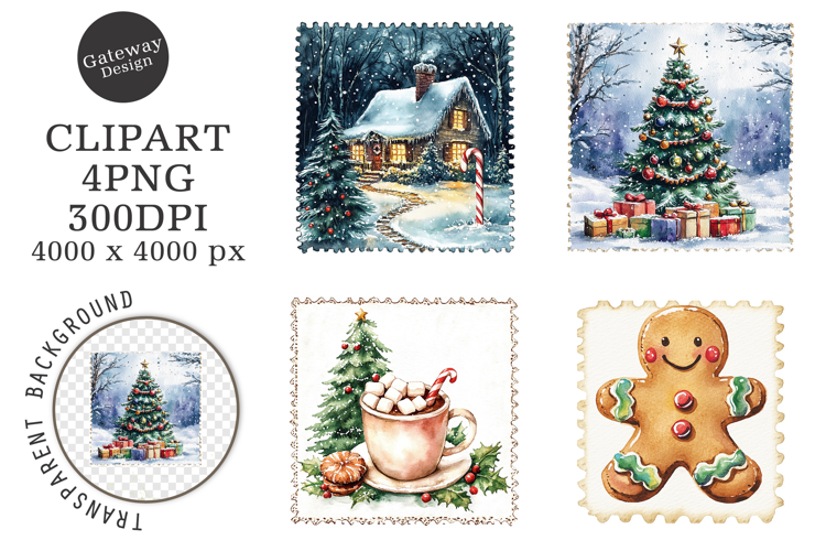 Christmas Stamp Clipart