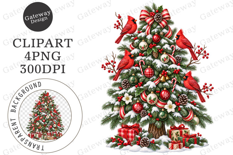 Whimsical Christmas Tree PNG example image 1