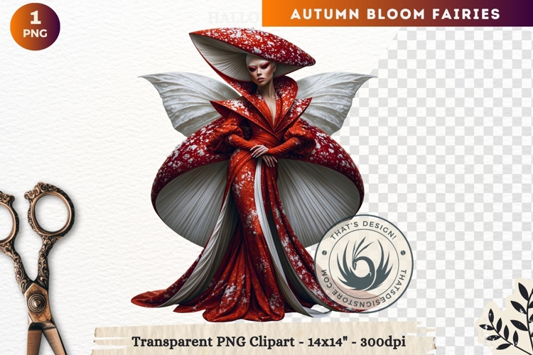 Autumn Bloom Floral Fairy Clipart, Mythical Fantasy PNG