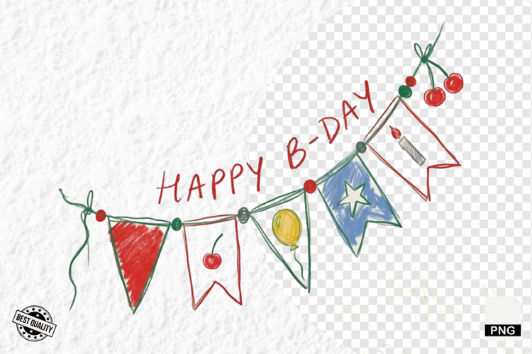 Hand-Drawn Birthday Banner Clipart