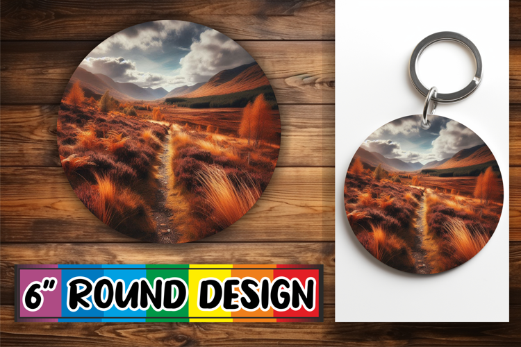 Unique Round Keychain Designs, Autumn