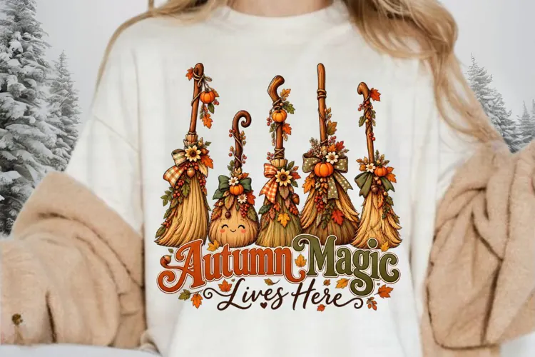 Autumn Magic Lives Here Whimsical Fall Broomstick
