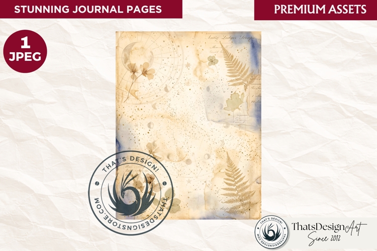Botanical Herbarium Junk Journal digital paper textured