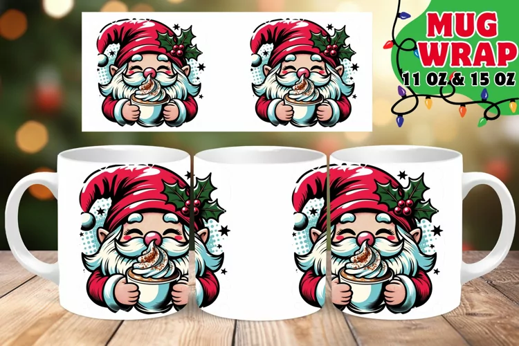 Christmas Gnome Elegance 11oz 15oz Mug Wrap