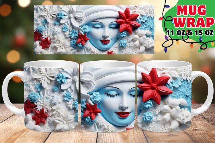 Sparkling 15oz Mug Wrap: Winter Christmas Beauty