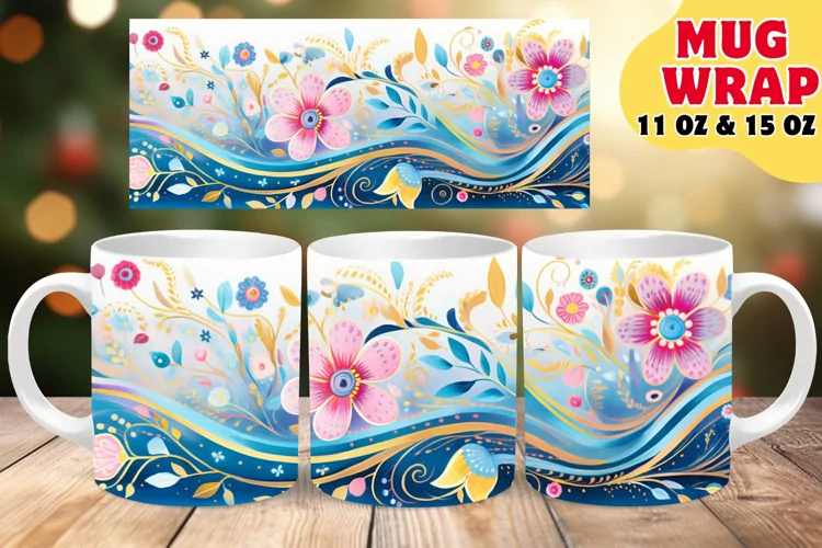 Floral Whirlwind Charm: Colorful Mug Collection