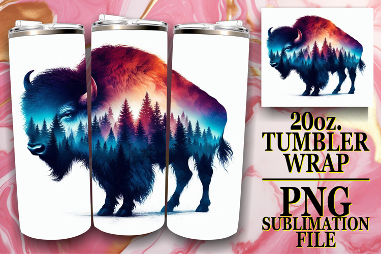 Magical mornings 20oz tumbler wrap, Animals Art