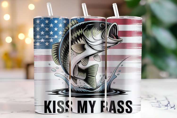 Kiss my Bass Tumbler Wrap | Sublimation | Tumblers