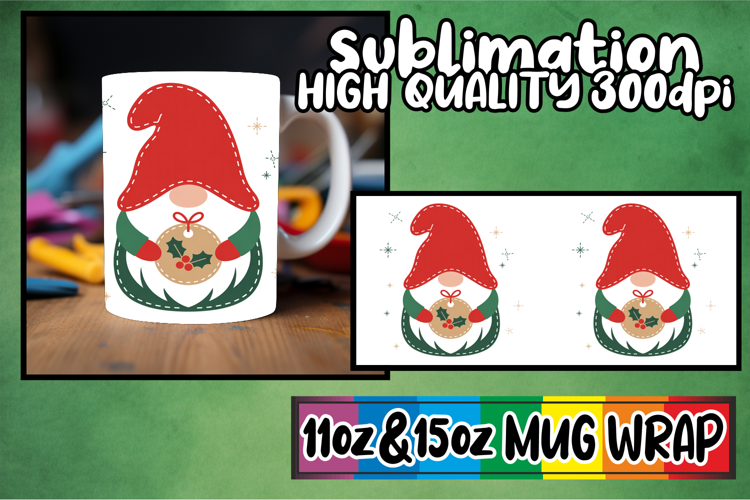 Inspiring mornings 11oz 15oz sublimation wrap, Gnomes