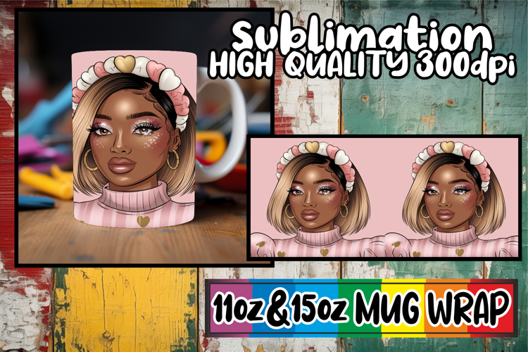 Enchanted days 11oz 15oz sublimation wrap, Afro Girl