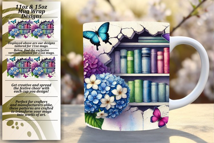 Fun 11oz Mug Wrap Png Design , Books