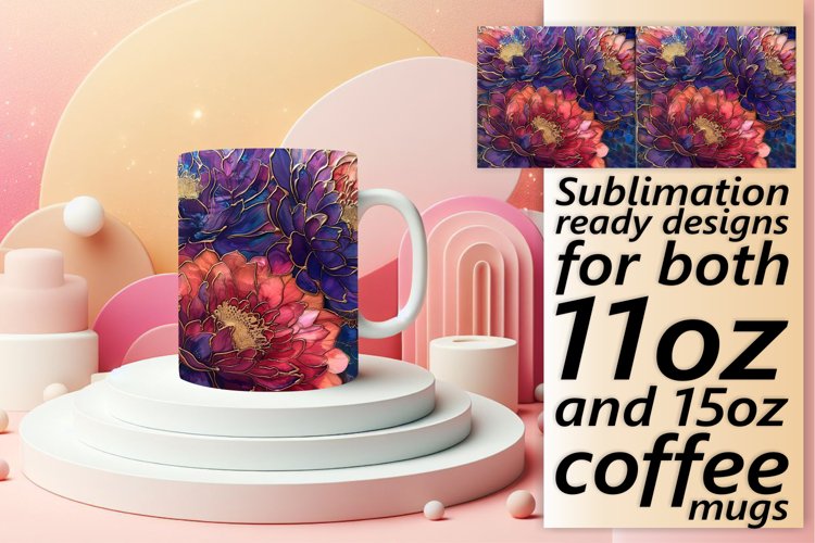 Enchanting Spring Blossom Mug Wrap: 3D Sublimation example image 1