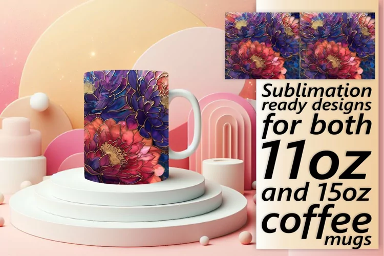 Enchanting Spring Blossom Mug Wrap: 3D Sublimation
