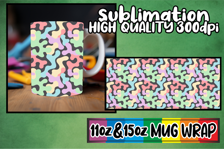 Glowing hearts 11oz 15oz mug wrap, Easter Bunny
