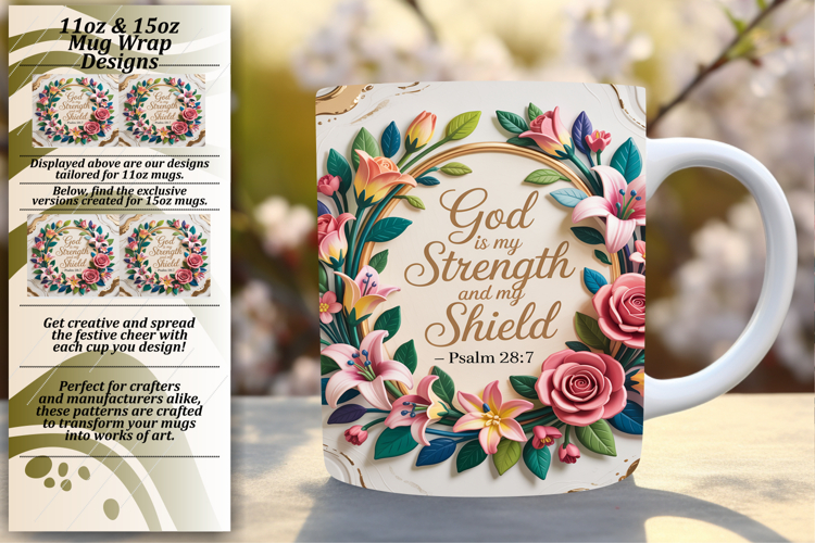 Joyful 11oz Mug Wrap Png Design , Christian