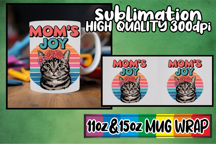 Joyful moments 11oz 15oz mug wrap, Cat Lover