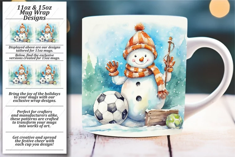 Watercolor Snowman Wonder: Mug Wrap Sublimation
