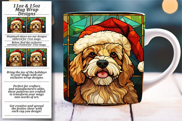 Stained Glass Winter Mug Wrap PNG