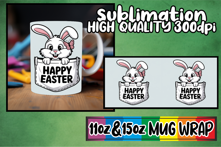 Unique charm 11oz 15oz sublimation wrap, Easter Animals