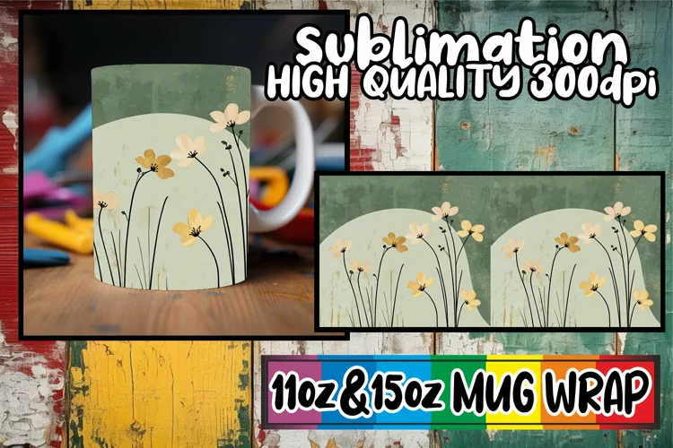 Happy journeys 11oz 15oz sublimation wrap, Flower