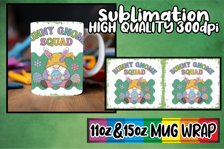 Cozy moments sublimation print wrap, Easter Gnome