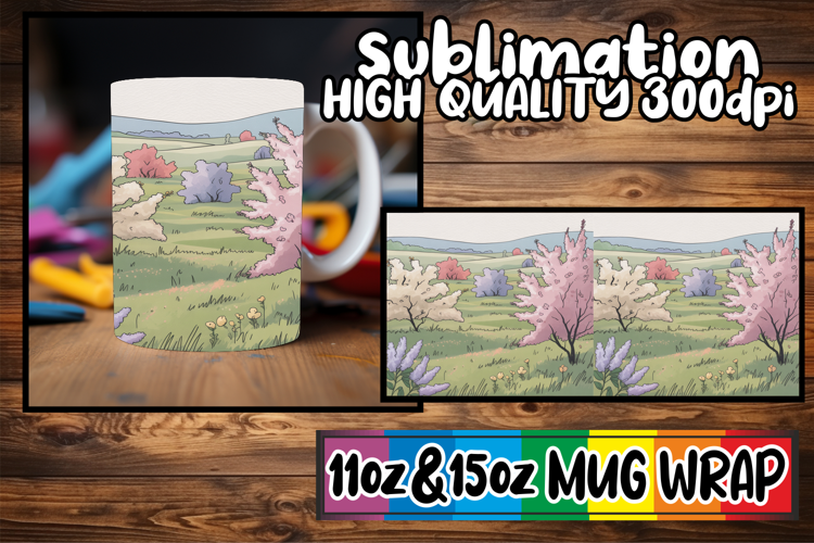 Pure joy sublimation mug wrap, Spring