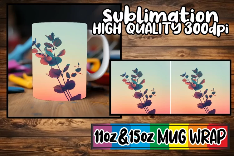 Vintage Blossom Magic: Mug Wrap Sublimation