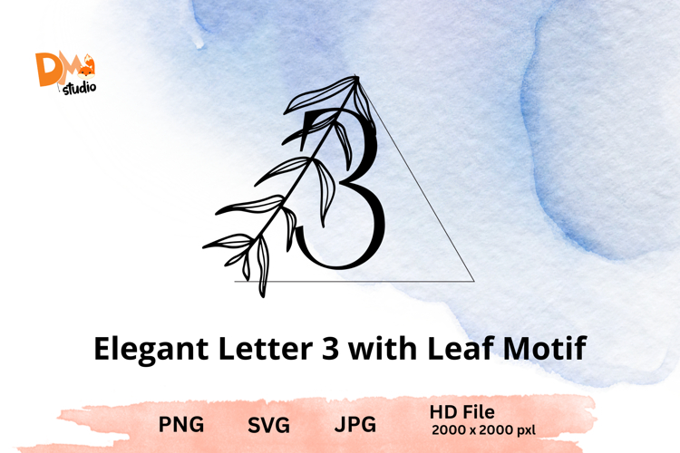 Monogram Elegant Letter with Leaf Motif - A to Z Nature-Insp