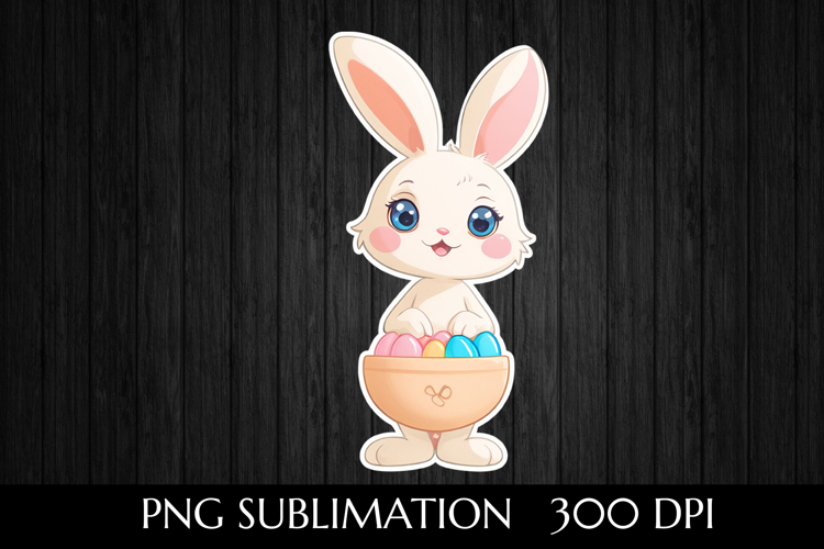 Cute Easter Bunny and Eggs