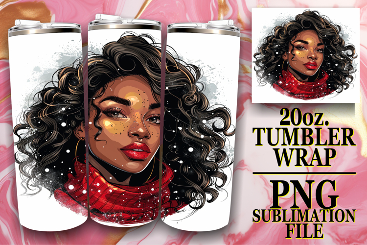 Heartfelt dreams 20oz tumbler wrap, Xmas Girl