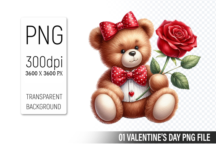 Valentines Cute Bear Clipart PNG, Bear Graphic For Crafts