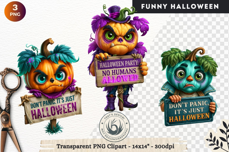 Funny Halloween characters Clipart Spooky graphics