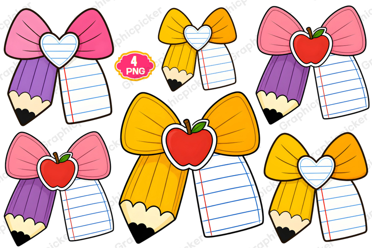 Teacher Pencil Paper Bow PNG, CUSTOM Name Teacher, Teacher