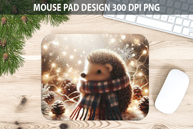 Christmas Hedgehog Pad Sublimation - Animal PNG Design