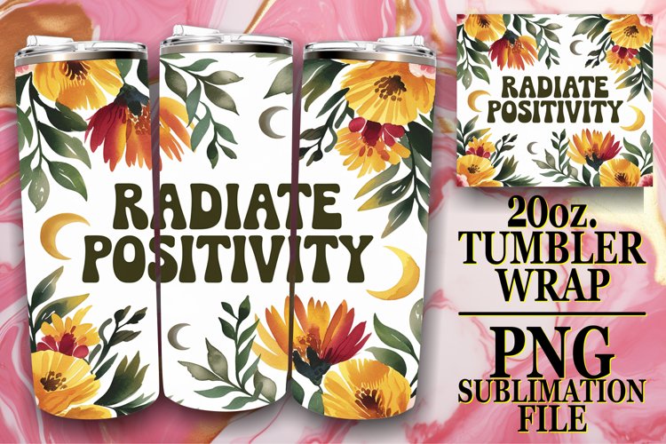 Luminous moments 20oz tumbler wrap, Flower Quote